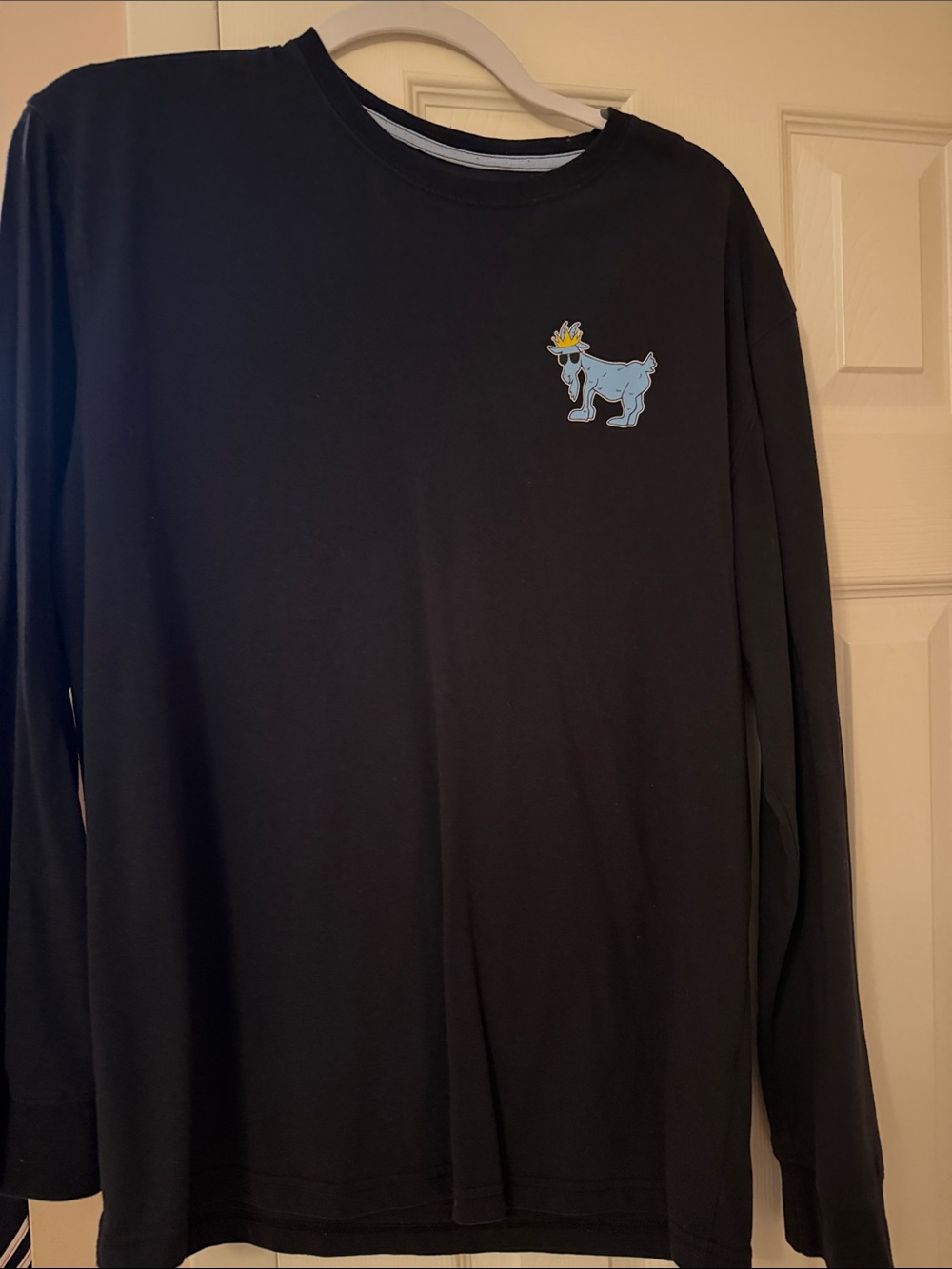 GOAT USA Black Long Sleeve Tee with Small Blue Goat Patch